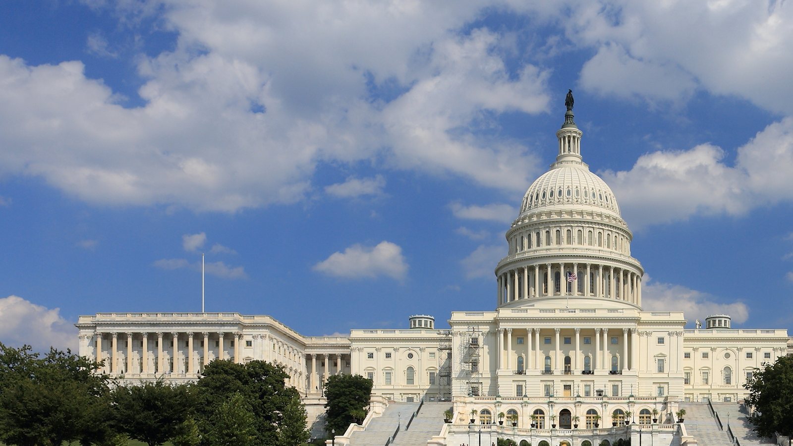 The United States Capitol seen across the west lawn