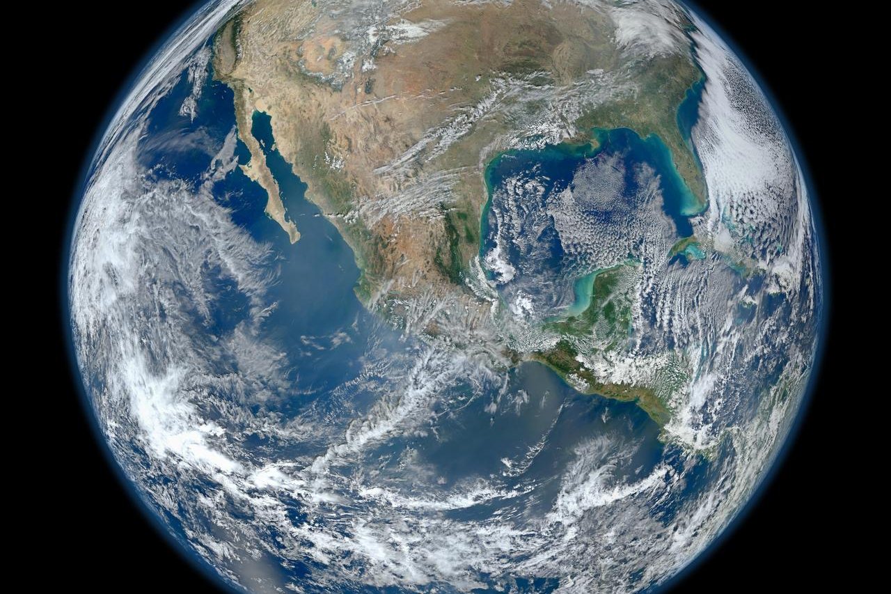 Earth from space showing North and Central America