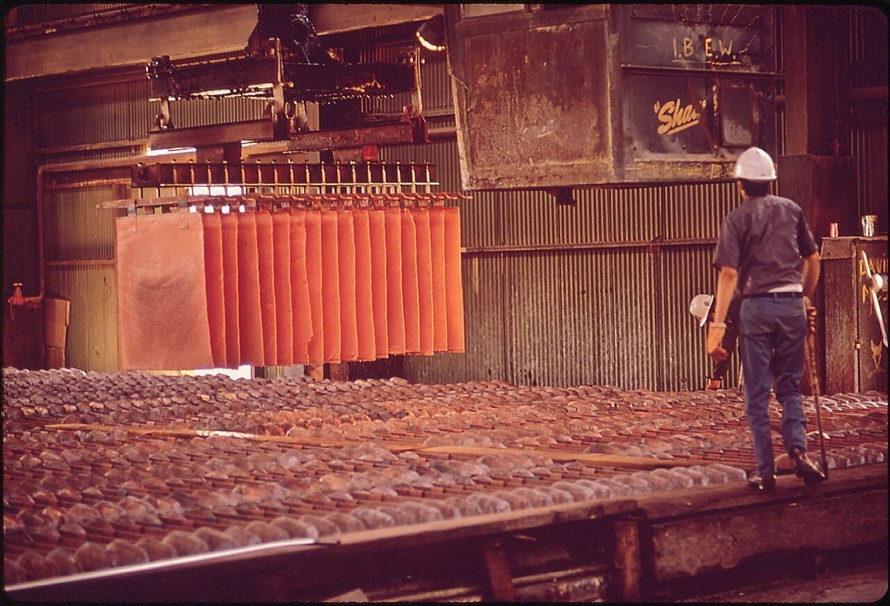 Inspiraton Consolidated Copper Co.'s Electrowinning Refining Plant. Part of Arizona's Extensive Copper Industry