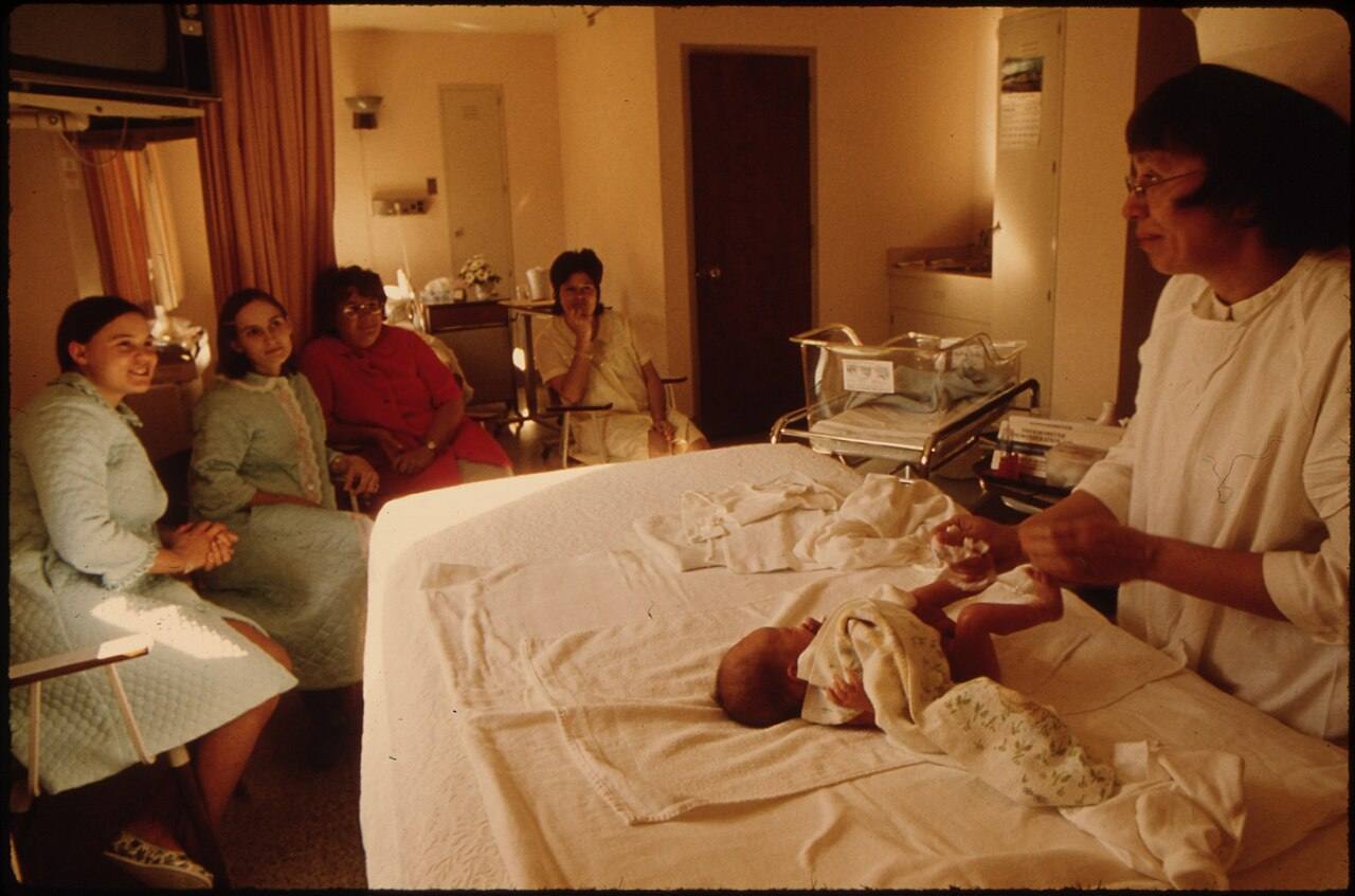 A Baby Care Class for New and Expectant Mothers at Loretto Hospital in New Ulm, Minnesota. There Are Two Hospitals In...