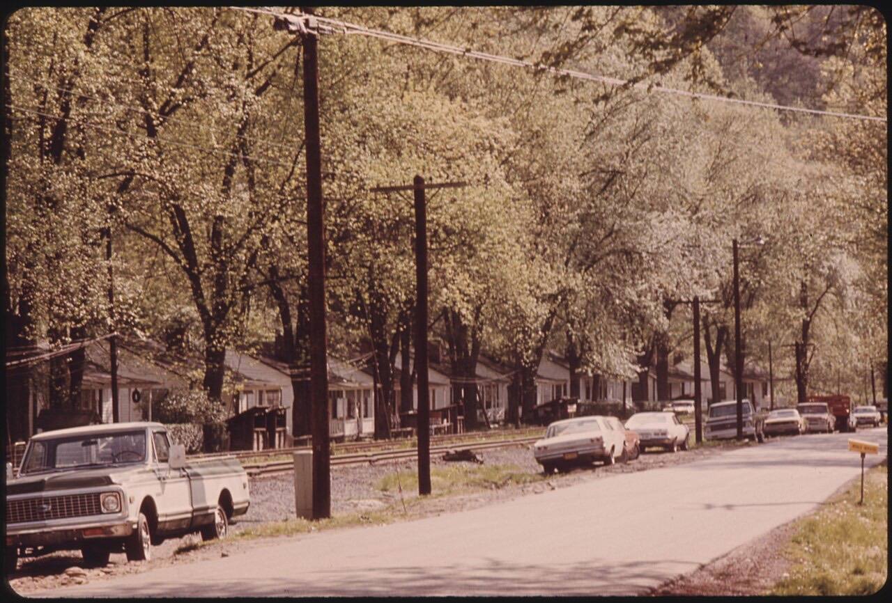 Main Street of Dehue, West Virginia, a Youngstown Steel Corporation Company Town near Logan