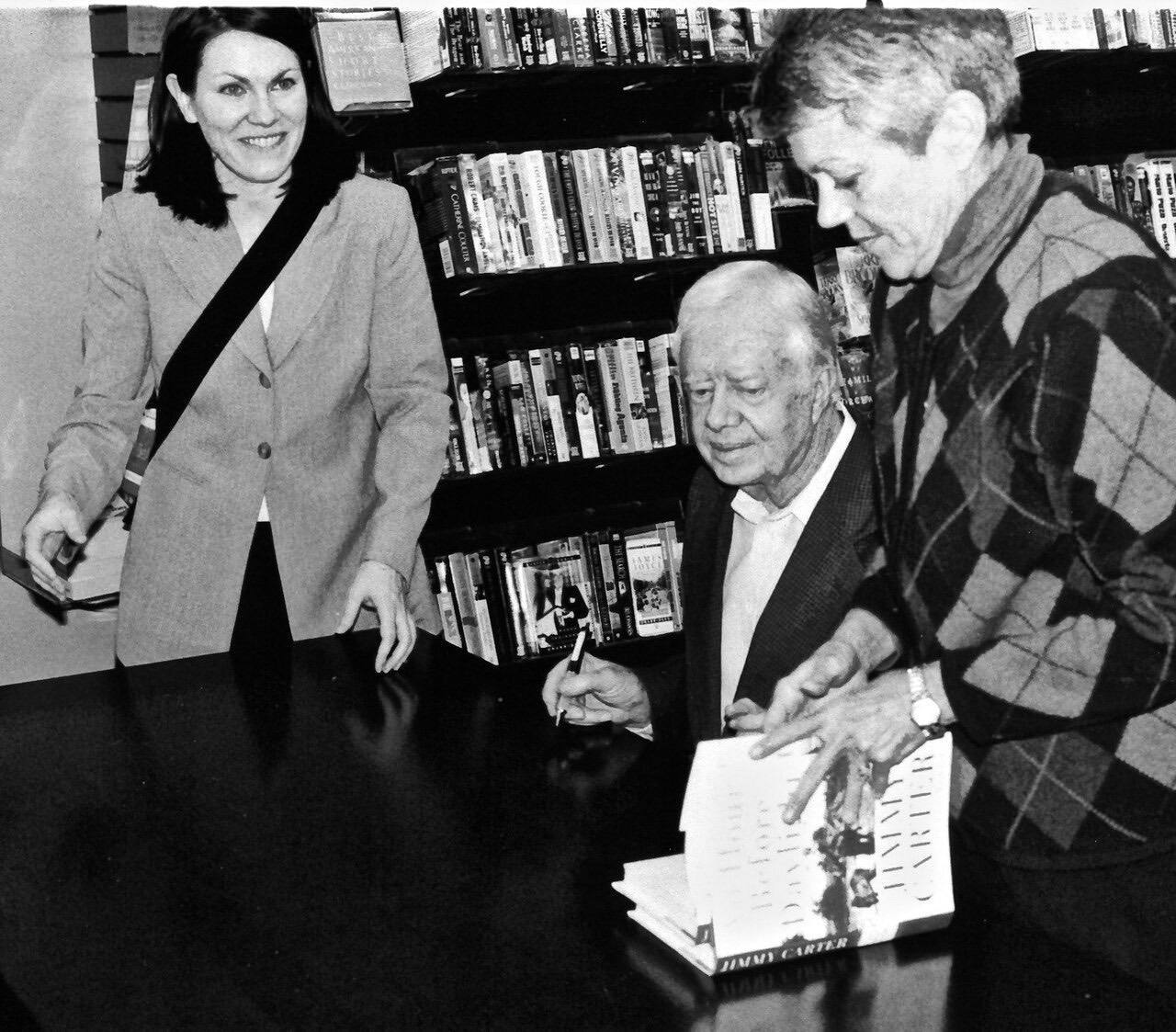 Fmr. President Jimmy Carter signs a book for me