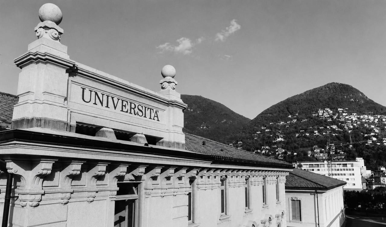 The Main Building of the Università della Svizzera italiana (USI) on the former Civic Hospital site in Lugano, photographed shortly after the establishment of t