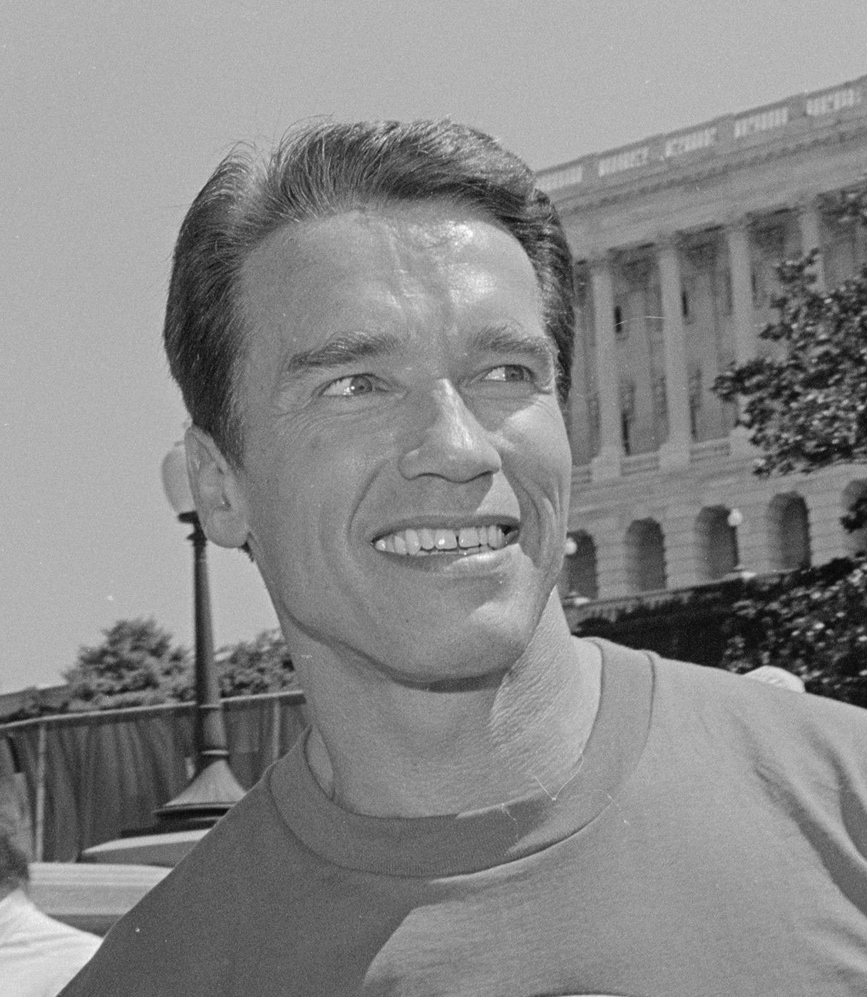 Arnold Schwarzenegger on Capitol Hill for an event related to the President's Council on Physical Fitness and Sports