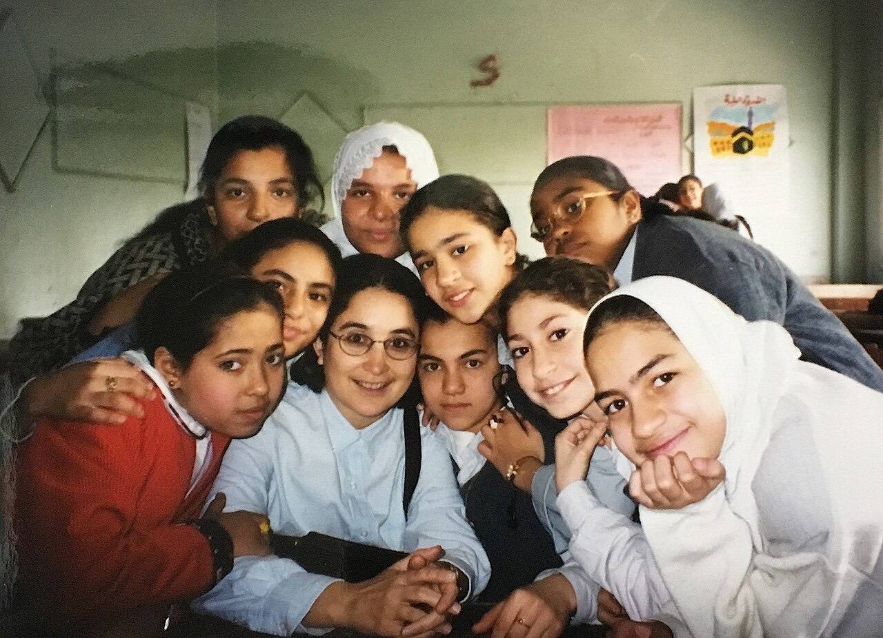 Anthropologist Linda Herrera in Girls' Classroom in Cairo, 1996