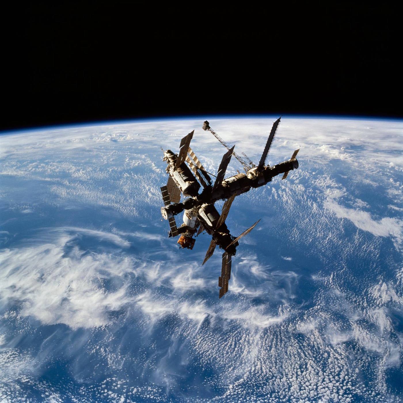 Mir space station as seen from shuttle Atlantis