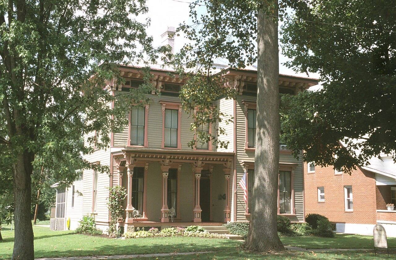 406 West Main Street; Vevay; Indiana; Switzerland; Jefferson; Frame house with hipped roof and brackets.