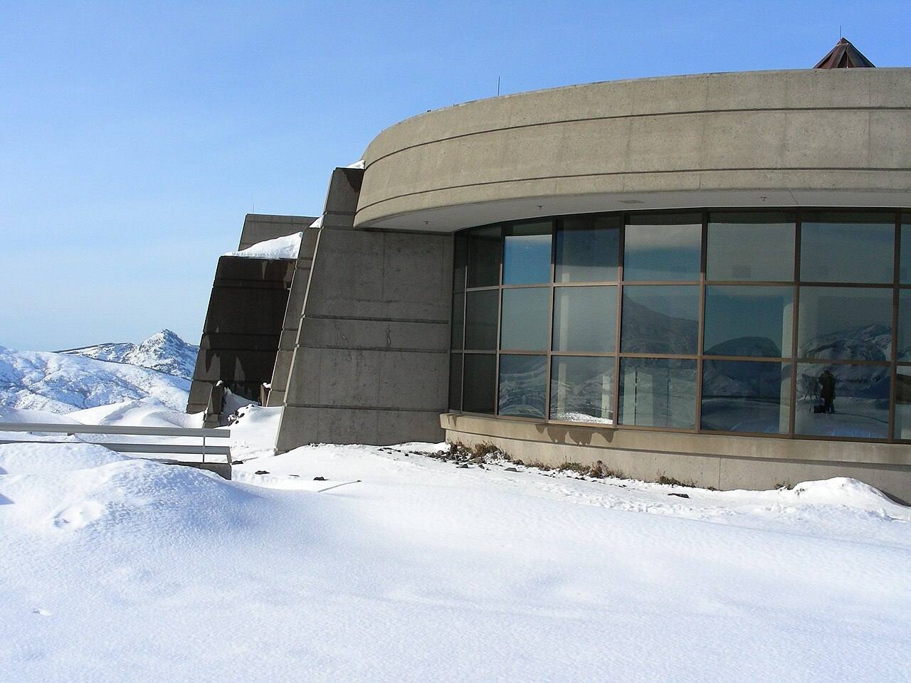 Winter, Johnston Ridge Observatory (JRO). USGS Photograph taken on December 9, 2005, by Elliot Endo, courtesy U.S. Forest Service.