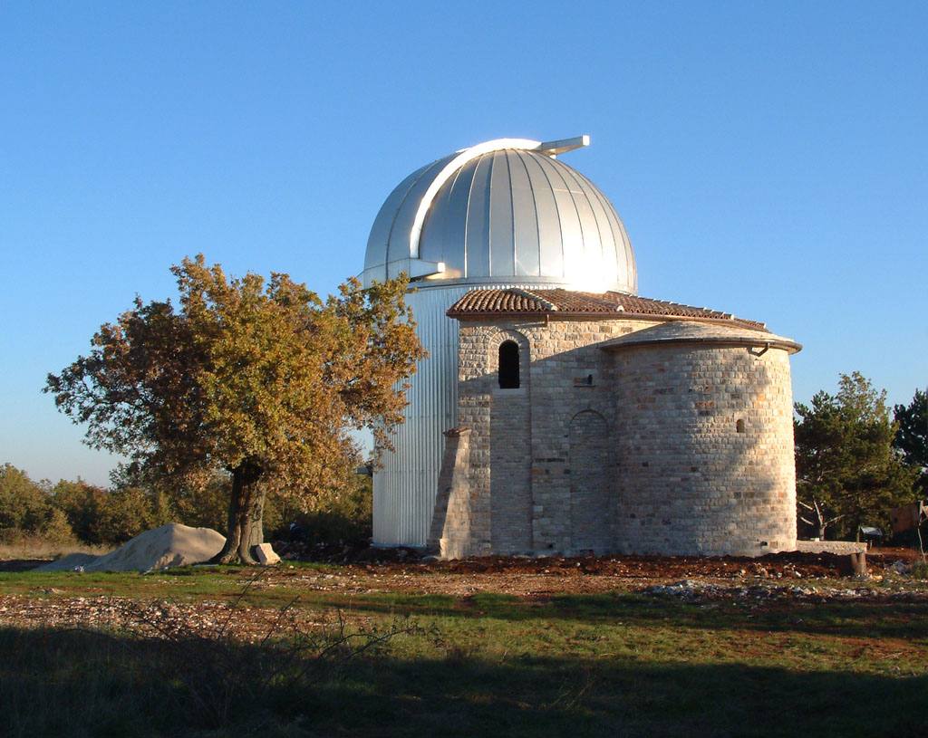 the astronomical Tičan Observatory (Tićan, Tican) in Višnjan, Istria, Croatia during the construction period 2001.