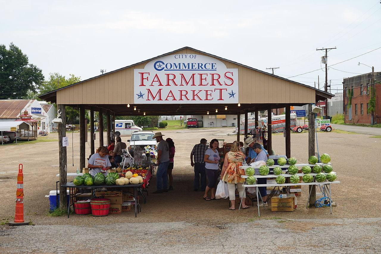 The Commerce Farmers Market in Commerce, Texas (United States).
