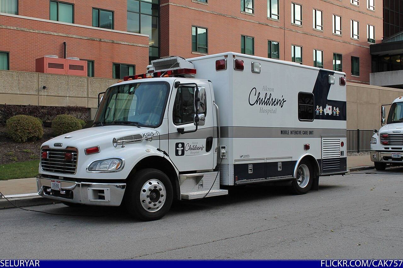 Ambulance operated by The Akron Children's Hospital 1 of 4 transport vehicles in ACH's fleet Freightliner Chassis, Excellence Body