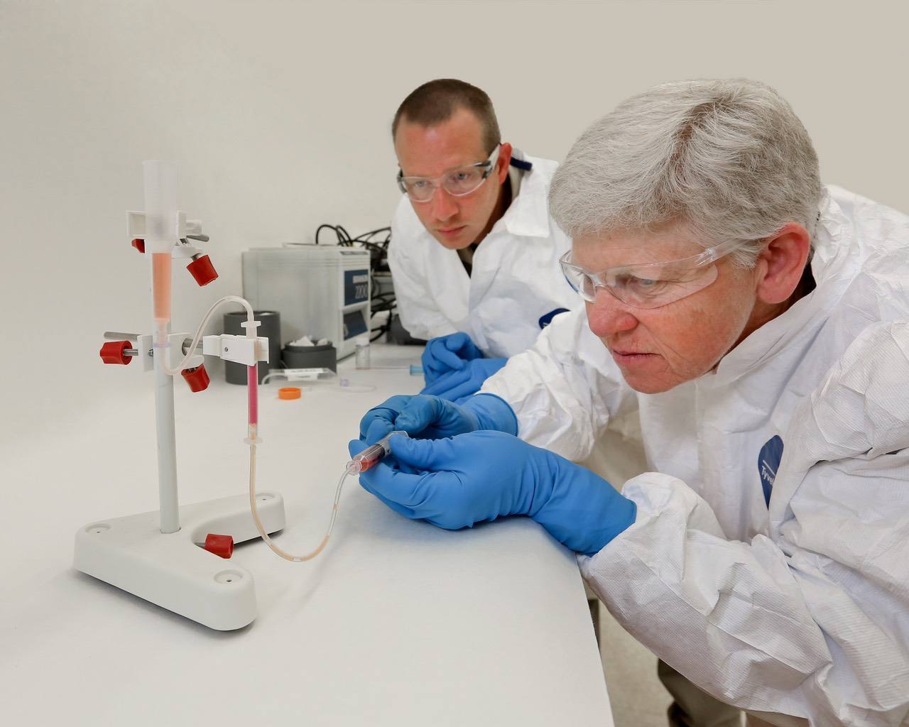 Rose Boll works research lab with medical radioisotopes, 2015.