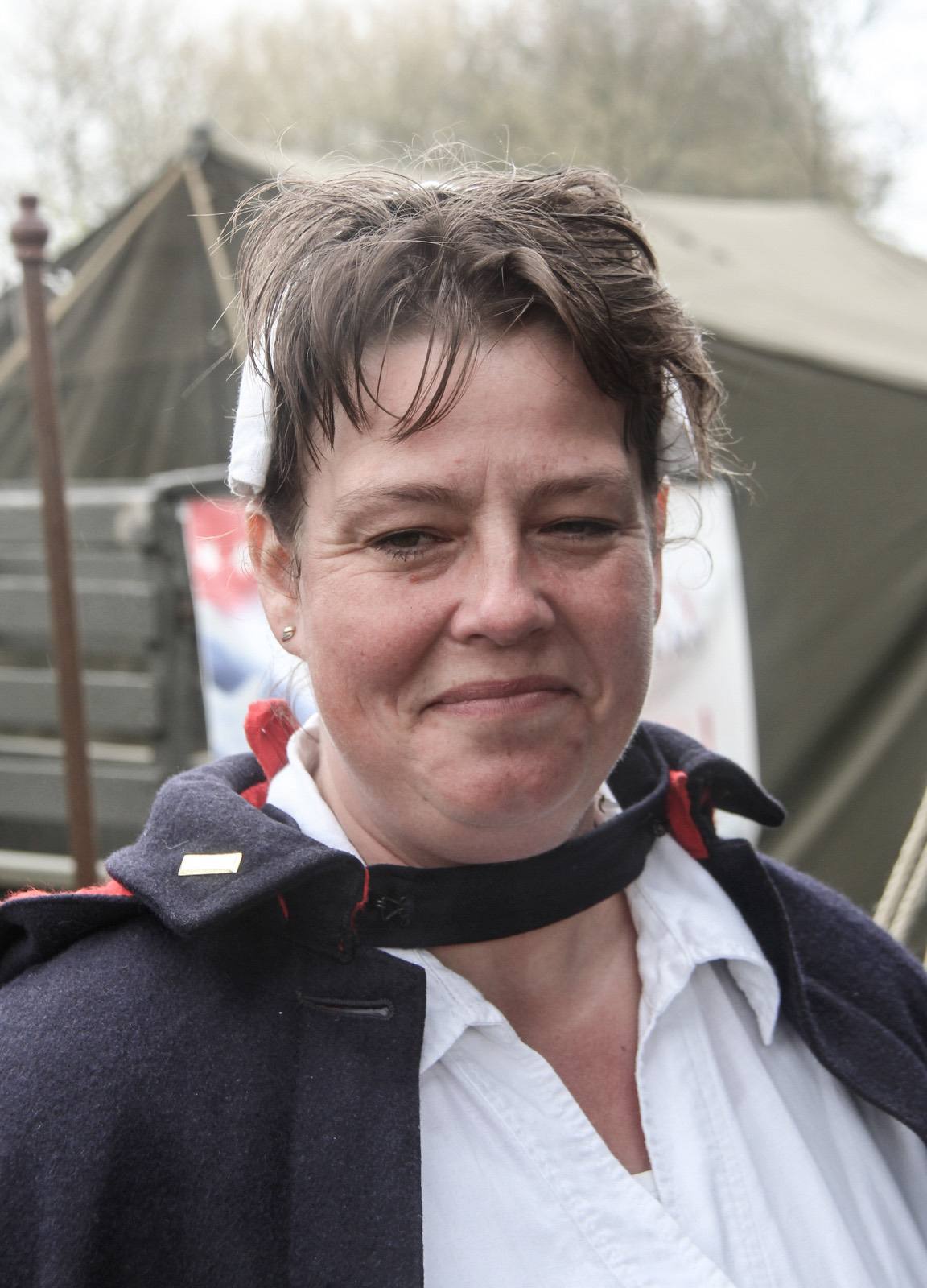 Smiling nurse costumed liberation festival Brielle 2015