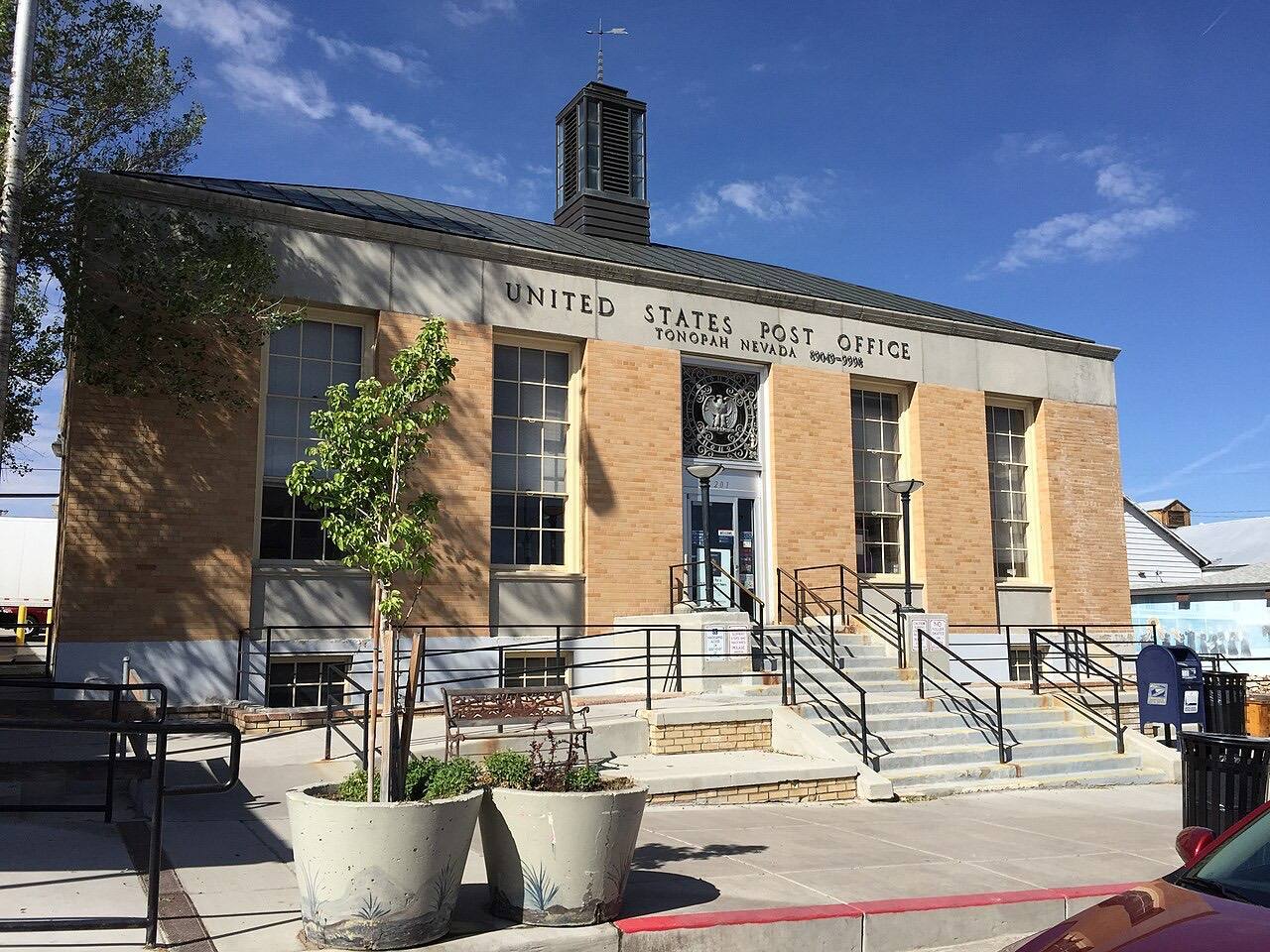 The United States Post Office on Main Street (U.S. Routes 6 and 95) in Tonopah, Nevada