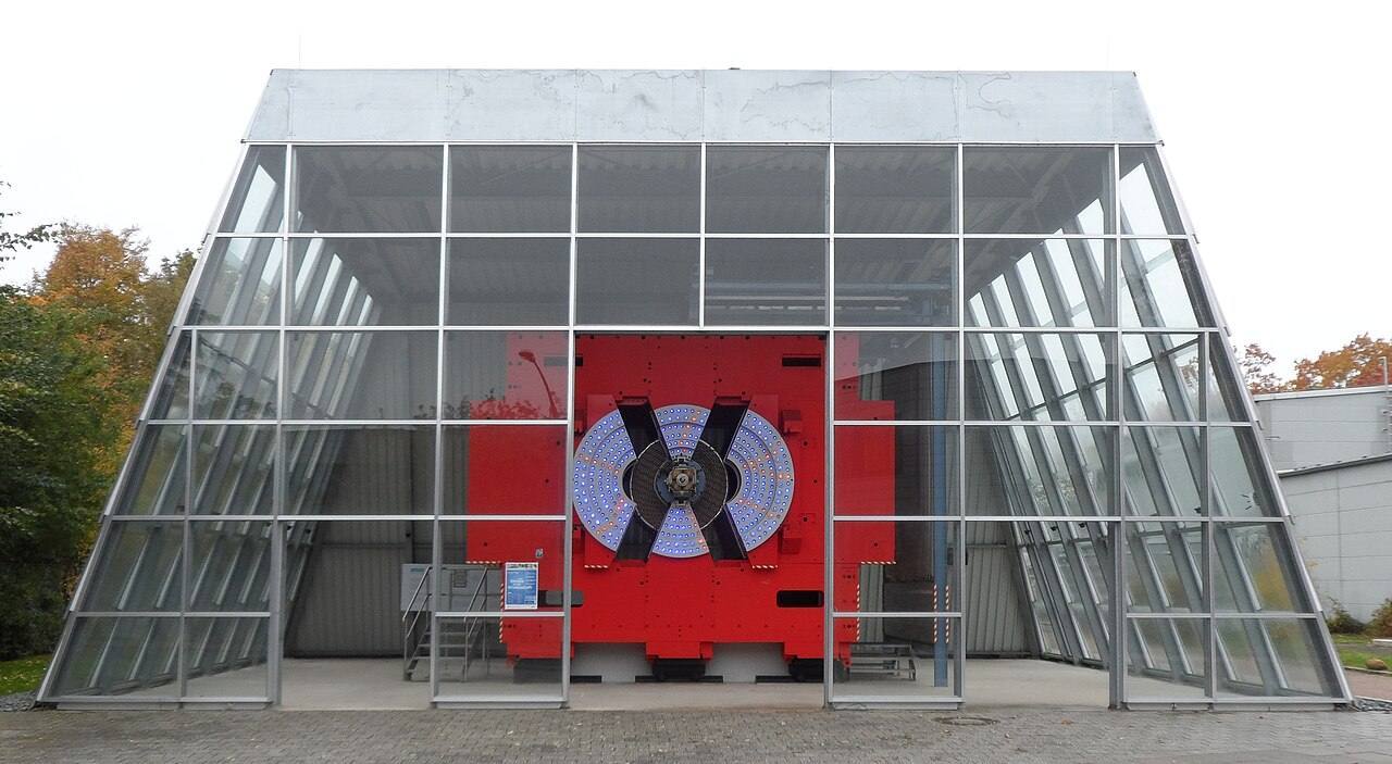 The Argus detector at DESY research facility, exposed as an exhibit after decommissioning.