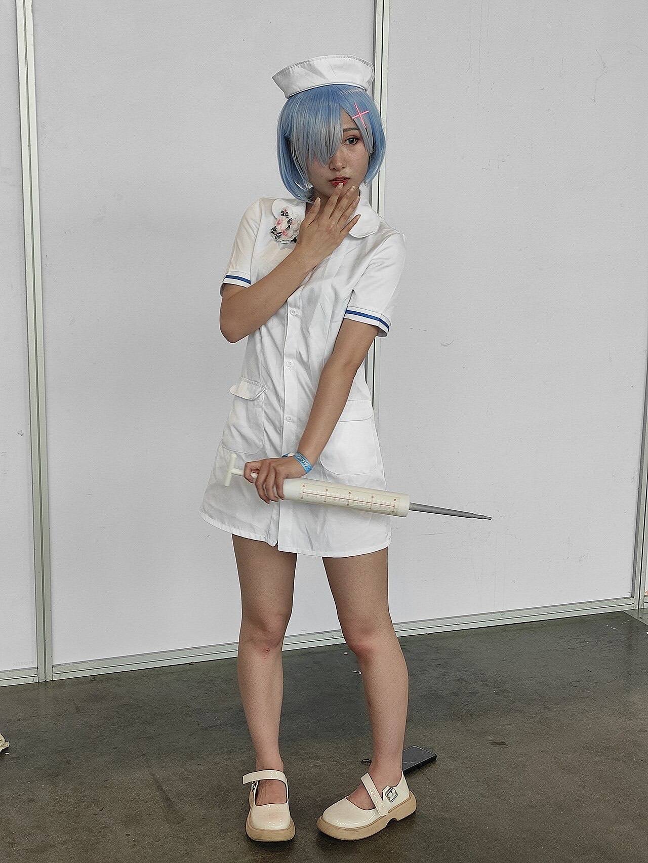 Cosplay of Rem in Nurse Clothes (Nanjing A3 Exhibition, 2021)