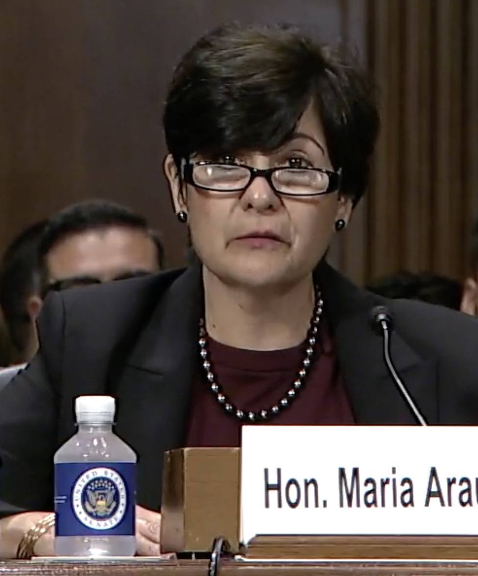 Image published by the U.S. Senate Judiciary Committee from the nomination hearing of Maria A. Kahn, nominee to the U.S. Court of Appeals for the Second Circuit