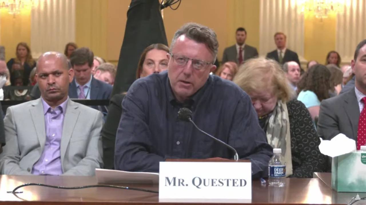 Documentarian Nick Quested testifies before the United States House Select Committee on the January 6 Attack.