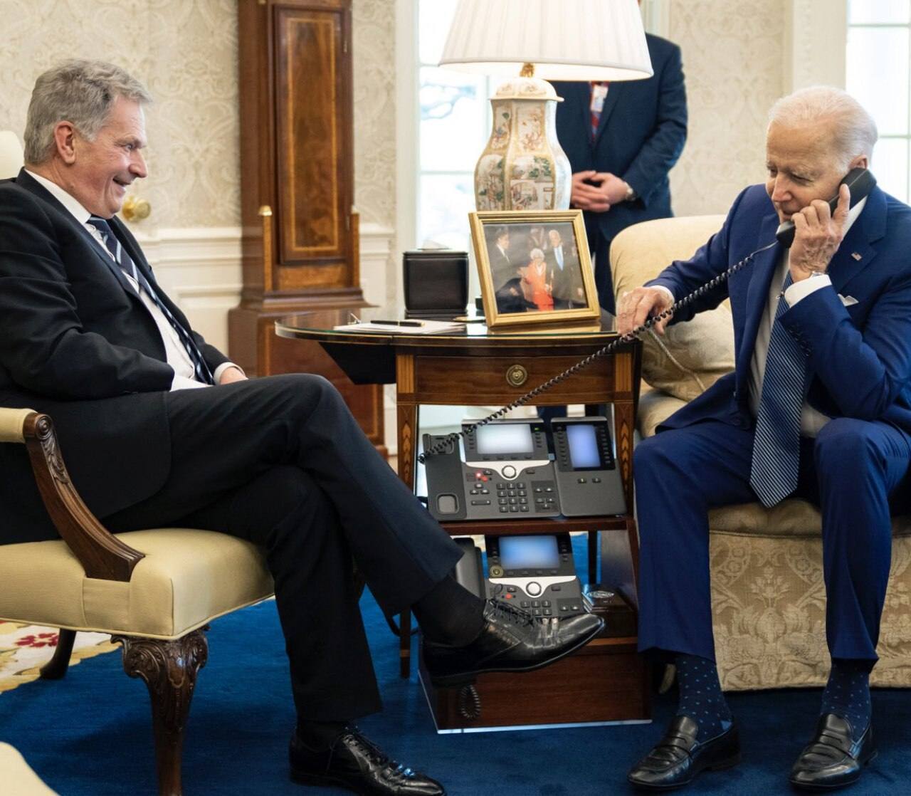 Niinistö and Biden in the White House in 2022.