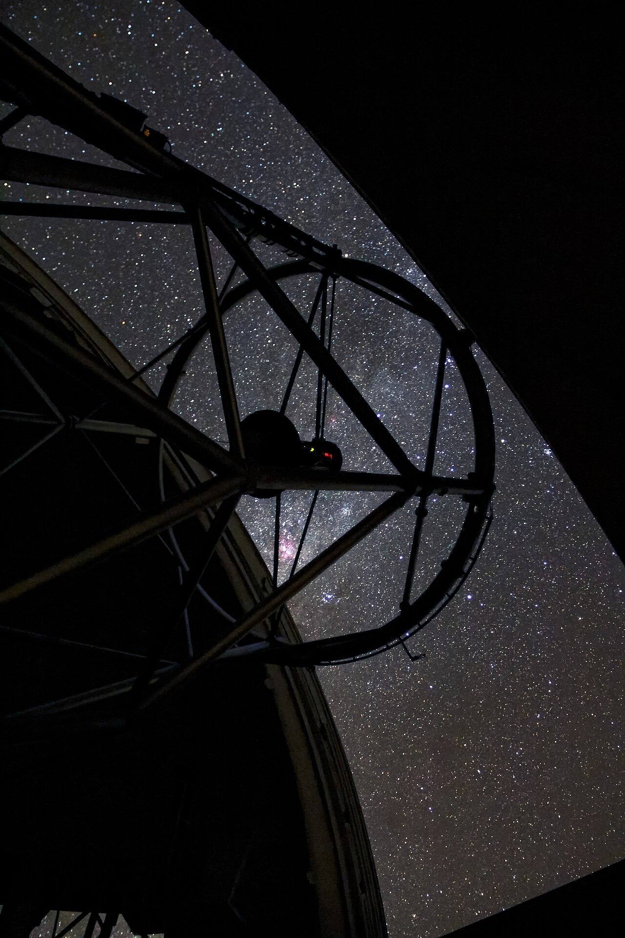 Gemini South open to the night sky.