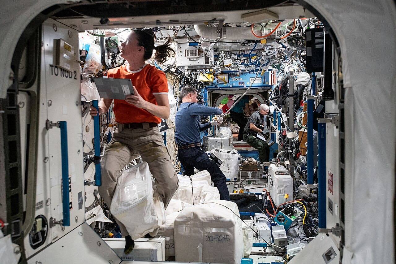 ISS-65 NASA astronauts work in the U.S. Destiny laboratory module