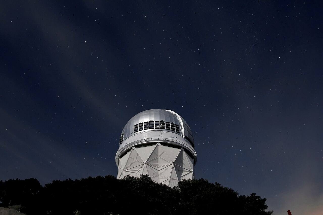 Stars over the Mayall 4-meter telescope at Kitt Peak National Observatory near Tucson, AZ.