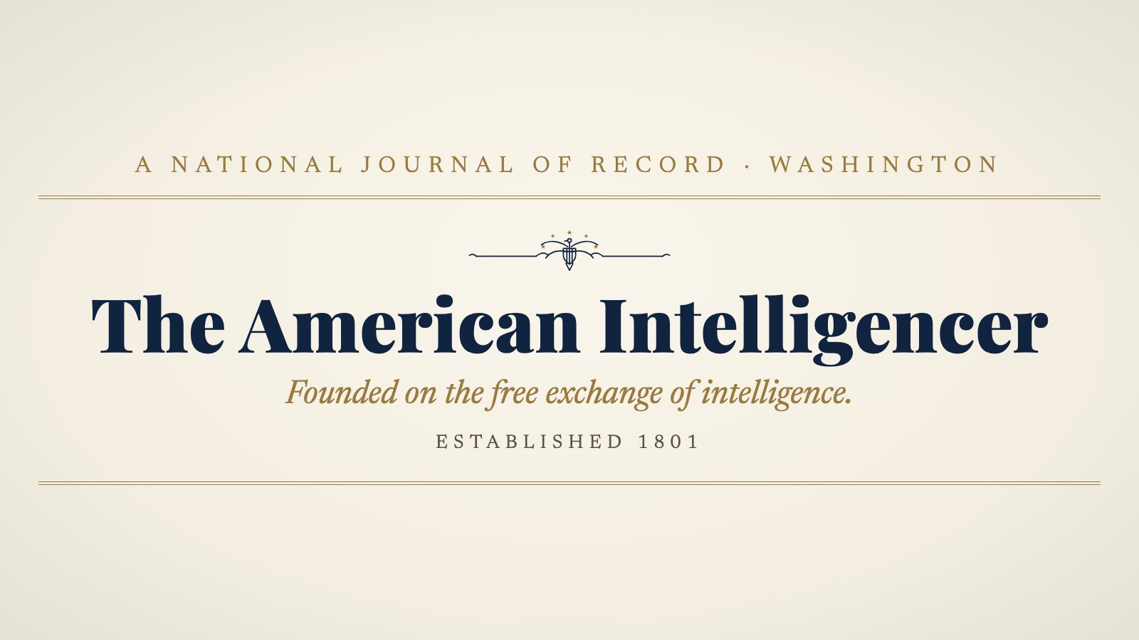 The American Intelligencer standing plate