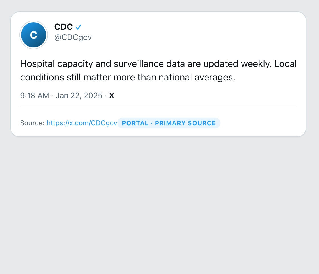 Screenshot of X post by @CDCgov