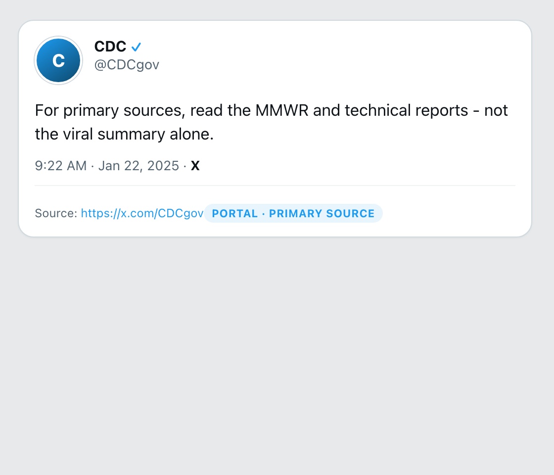 Screenshot of X post by @CDCgov