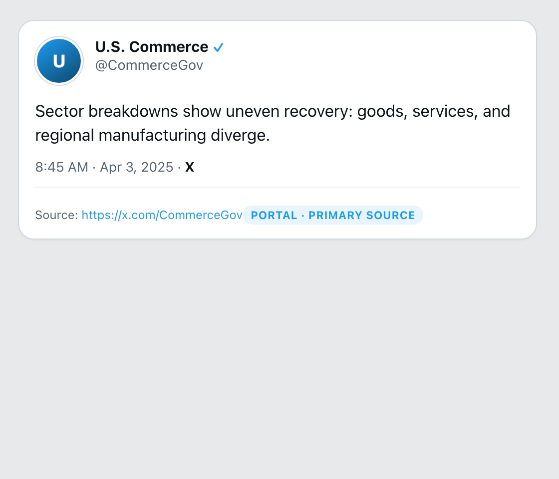 Screenshot of X post by @CommerceGov