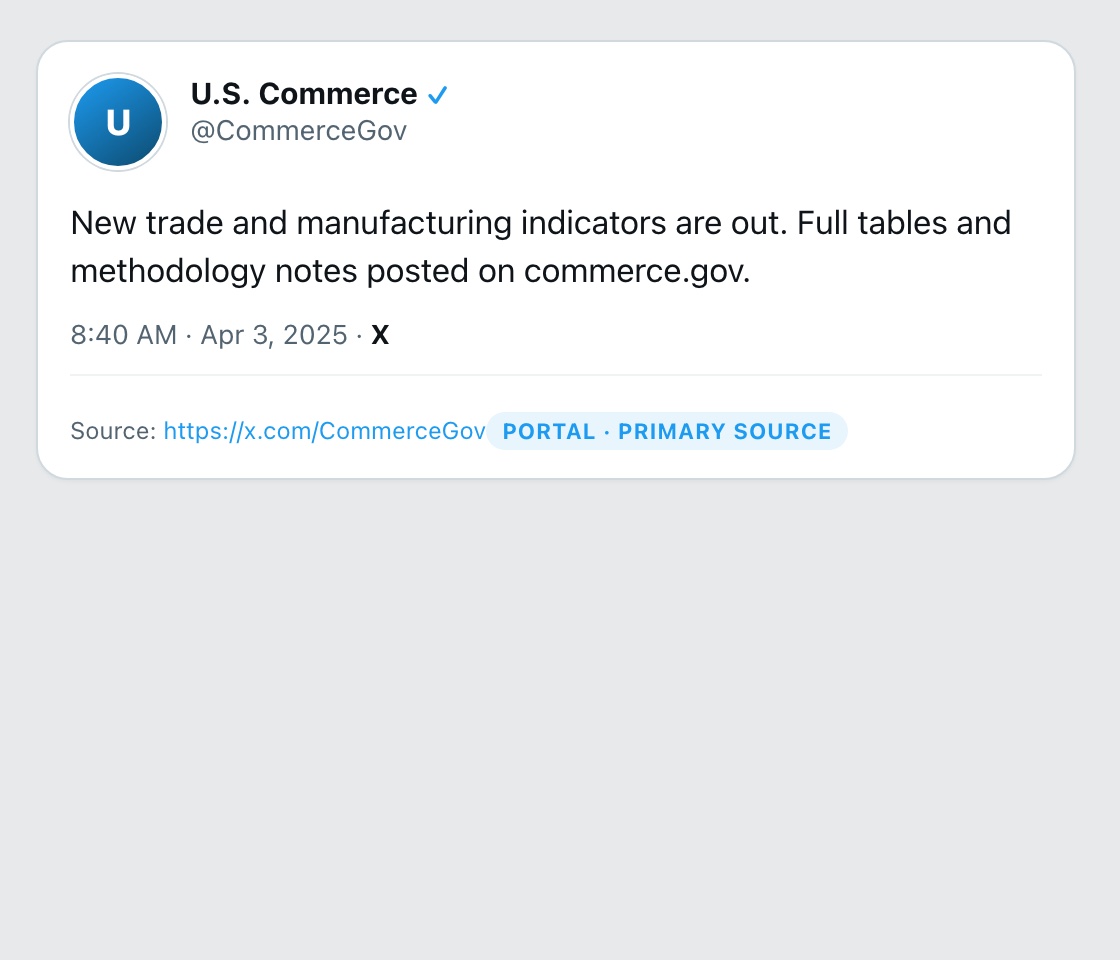 Screenshot of X post by @CommerceGov