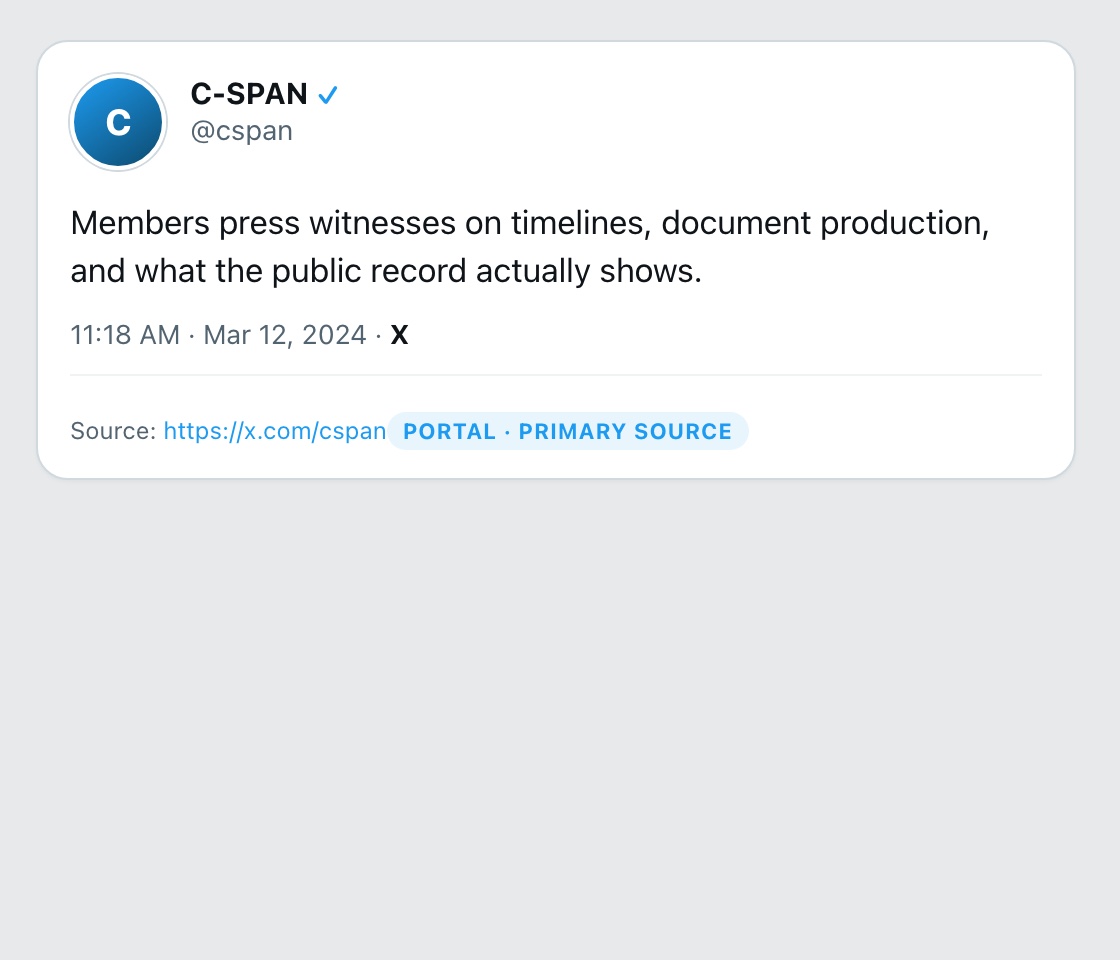 Screenshot of X post by @cspan