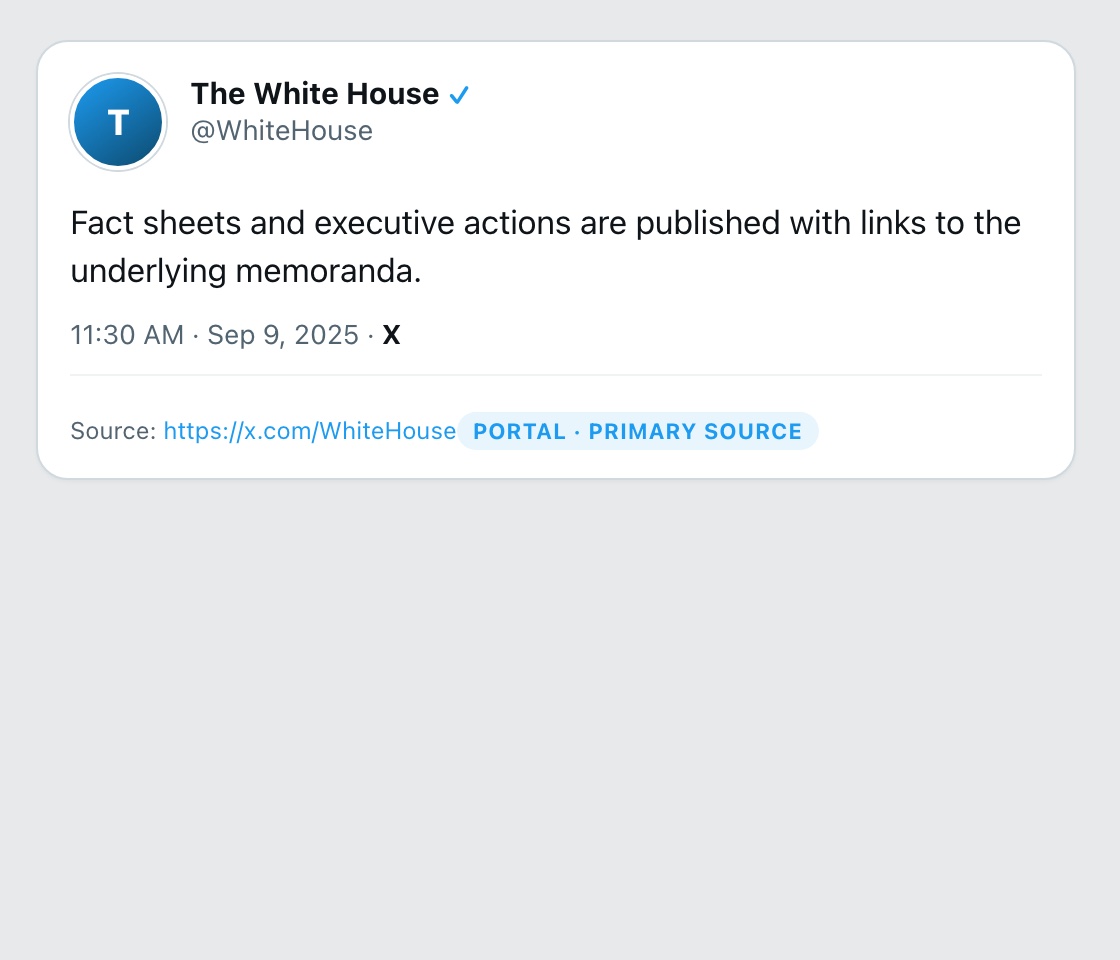 X post from @WhiteHouse