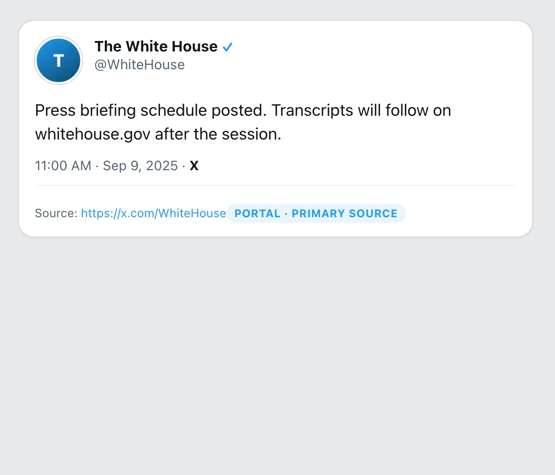 X post from @WhiteHouse